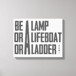 Eine Lampe, ein Rettungsboot, eine Leiter Leinwanddruck