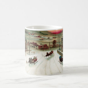 Eine Land-Weihnachtsszene Kaffeetasse