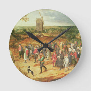 Eine ländliche Hochzeit Runde Wanduhr