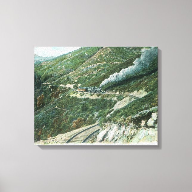 Eine Landschaftliche BahnansichtMt. Tamalpais, CA Leinwanddruck (Vorderseite)