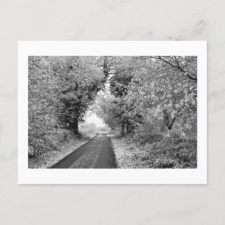 Eine Landstraße im Winter: Cheshire, England Postkarte