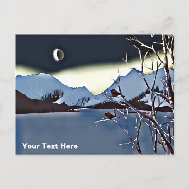 Eine lange kalte Nacht Postkarte (Vorderseite)