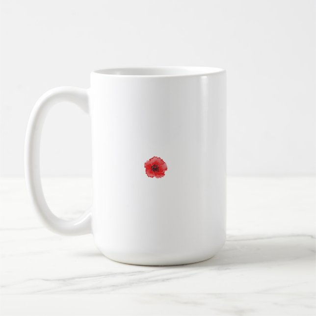 Eine lebendige Blume aus rotem Mohn mit zarten Blü Kaffeetasse (Links)