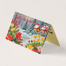 Eine lebendige Blumengarten Weihnachtskarte