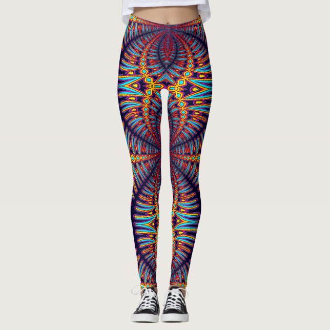 Eine lebendige, farbenfrohe Leggings "Ratti_Creati (Vorderseite)