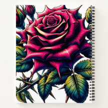 Eine lebendige farbige Rose - Notebook