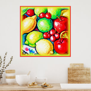 Eine lebendige Fruchtsaftmalerei. Jetzt kaufen Poster