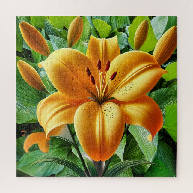 Eine lebendige goldgelbe Lilie (Vertikal)