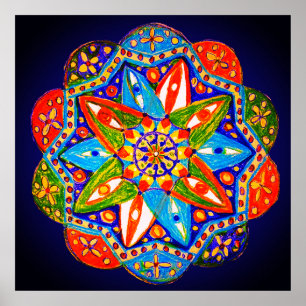 Eine lebendige Mandala Poster