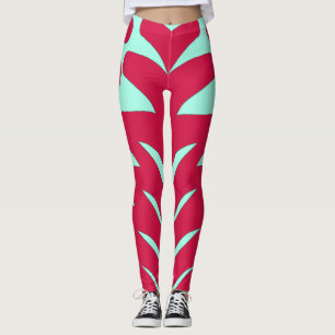 Eine lebendige, rote aquamarine Leggi "Ratti_Creat Leggings