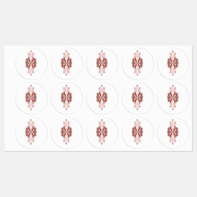 Eine lebendige rote Grafik mit kreativer Blüte Etiketten (Blatt)