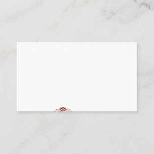 Eine lebendige rote Grafik zeigt ein kreatives flo Visitenkarte