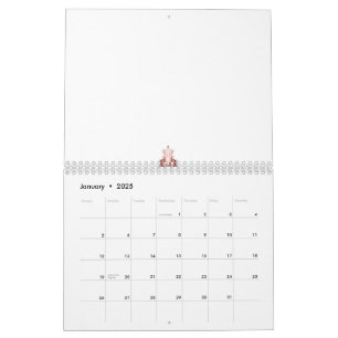 Eine lebendige rote Grafik zeigt eine kreative Blu Kalender