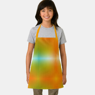 Eine lebendige Schürze mit Grün, Orange und Gelb.