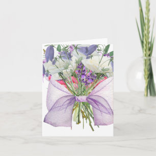 Eine leere Karte mit einem schönen Bouquet an Blum