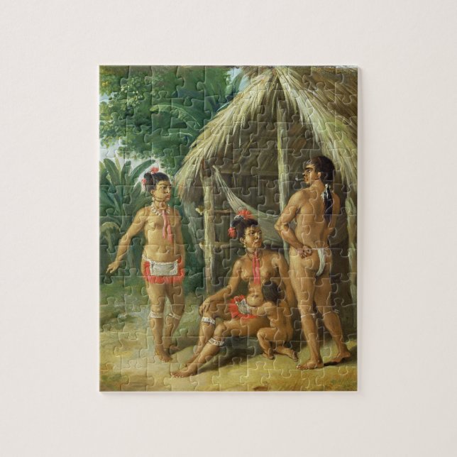 Eine Leewardinselncarib-Familie außerhalb einer (Vertikal)