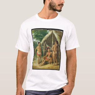 Eine Leewardinselncarib-Familie außerhalb einer T-Shirt