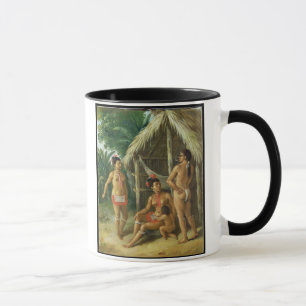 Eine Leewardinselncarib-Familie außerhalb einer Tasse