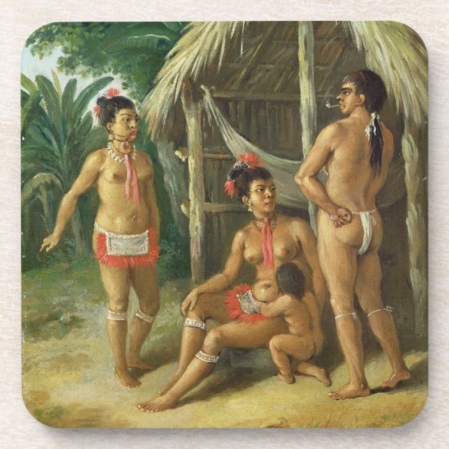 Eine Leewardinselncarib-Familie außerhalb einer Untersetzer (Vorderseite)