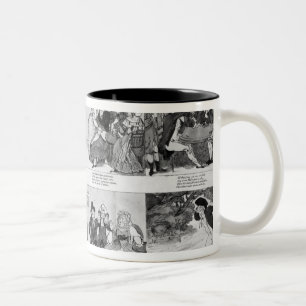 Eine Lektion für Spendthrifts durch Dr. Johnson, Zweifarbige Tasse