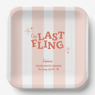 Eine letzte Fling-Bachelorette Pappteller