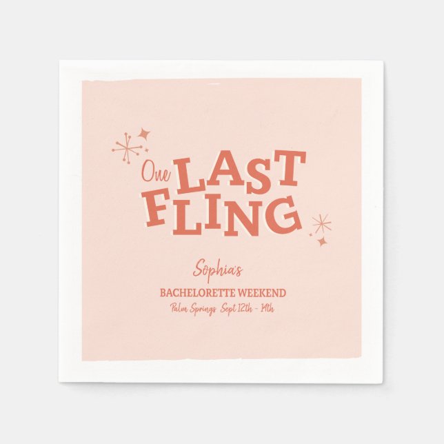 Eine letzte Fling-Bachelorette Serviette (Vorderseite)