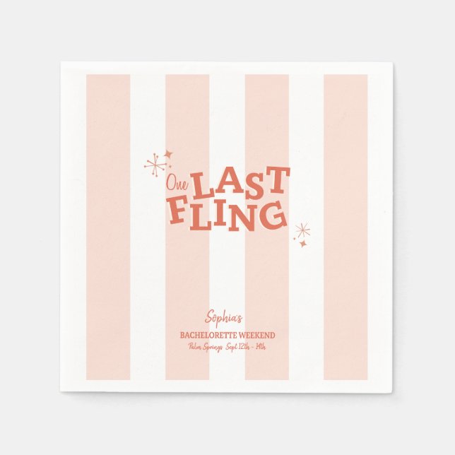 Eine letzte Fling-Bachelorette Serviette (Vorderseite)