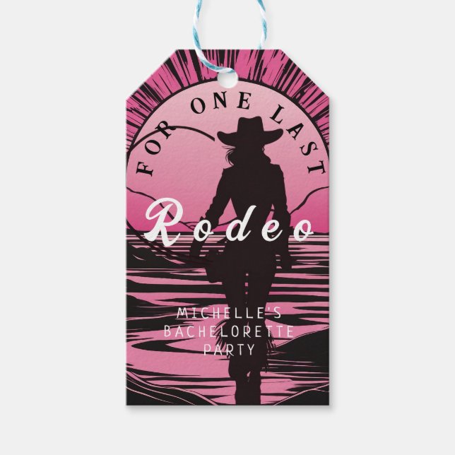 Eine letzte Rodeo Bachelorette Geschenkanhänger (Vorderseite)