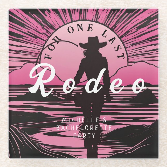 Eine letzte Rodeo Bachelorette Glasuntersetzer (Vorderseite)