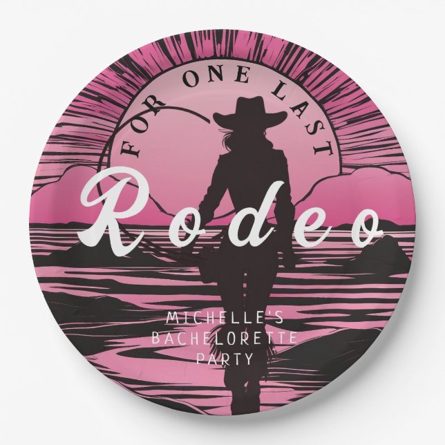 Eine letzte Rodeo Bachelorette Pappteller (Vorderseite)