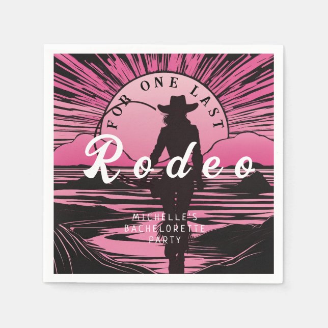 Eine letzte Rodeo Bachelorette Serviette (Vorderseite)