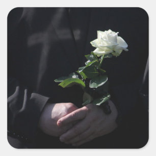 Eine letzte Rose Quadratischer Aufkleber