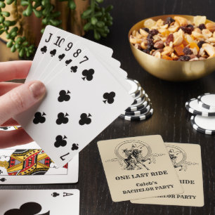 Eine letzte Western-Cowboy-Junggesellenparty Spielkarten