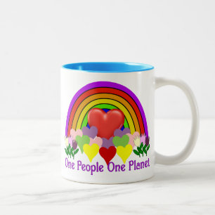 Eine Leute des Planeten-einer Zweifarbige Tasse