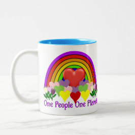 Eine Leute des Planeten-einer Zweifarbige Tasse
