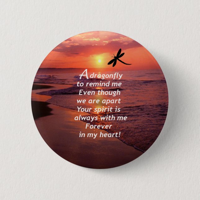 Eine Libelle, zum ich zu erinnern Button (Vorderseite)