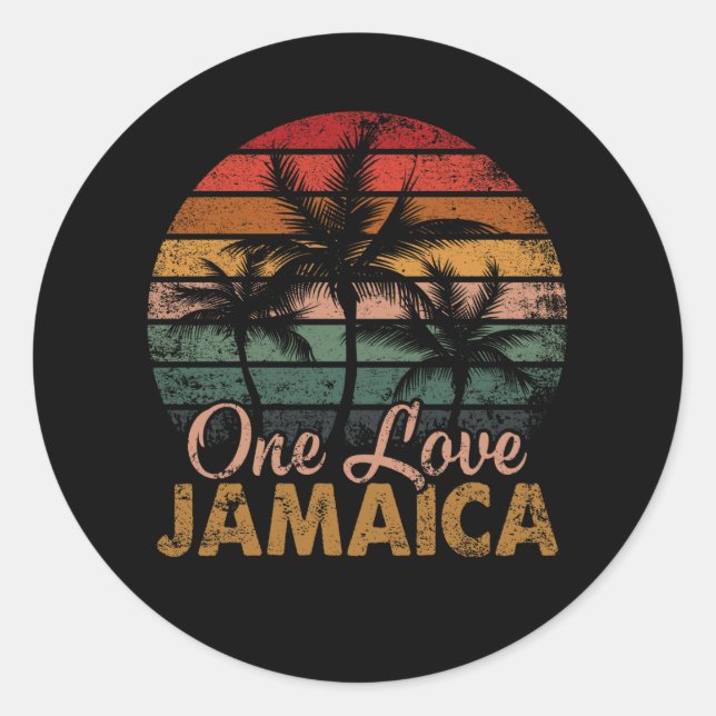 Eine Liebe Jamaica schenken Karibikurlaub Reggae Runder Aufkleber (Vorderseite)