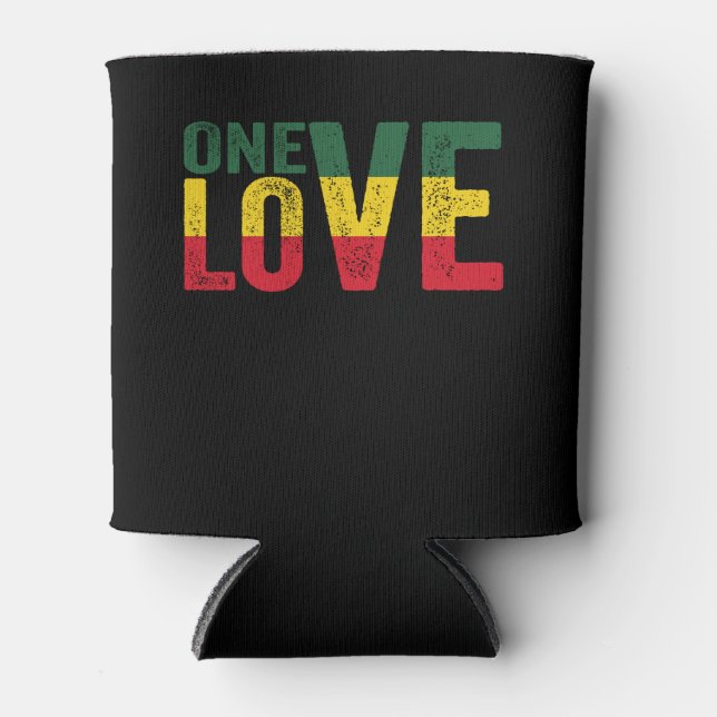 Eine Liebe Jamaican Rasta Reggae Dosenkühler (Vorderseite)