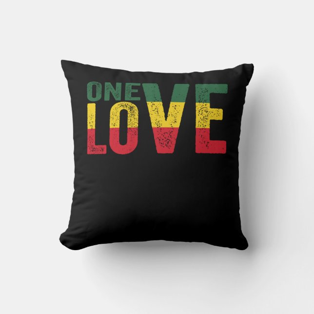 Eine Liebe Jamaican Rasta Reggae Kissen (Vorderseite)