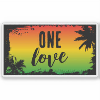 Eine Liebe jamaican Rasta Tropical Peace Aufkleber