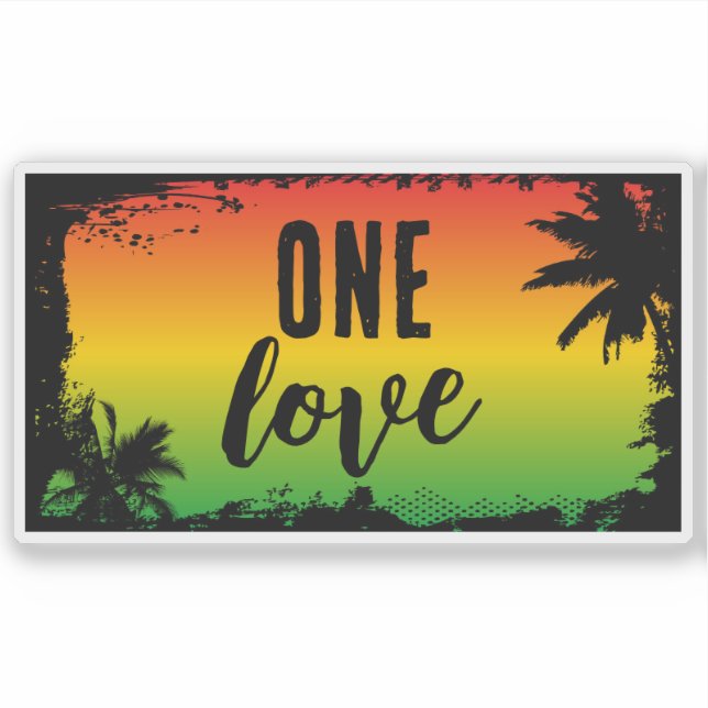 Eine Liebe jamaican Rasta Tropical Peace Aufkleber (Vorderseite)