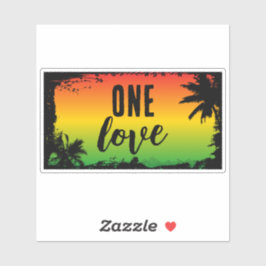 Eine Liebe jamaican Rasta Tropical Peace Aufkleber