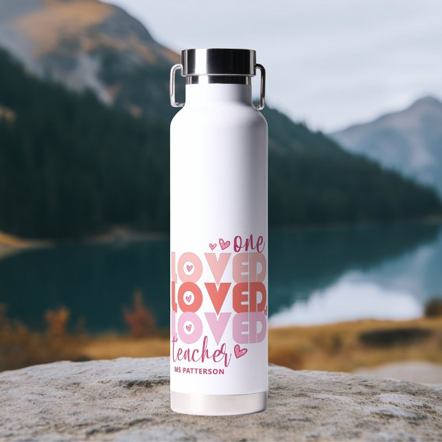 Eine Liebe Lehrer Rosa Moderner Personalisierter N Trinkflasche (Von Creator hochgeladen)