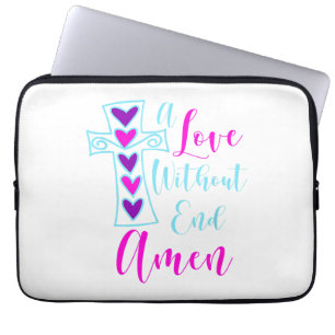 Eine Liebe ohne Ende Amen Jesus Inspirierte Zitat Laptopschutzhülle