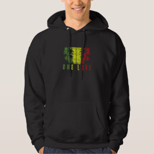 Eine Liebe Palm Tree Reggae Music Rasta Hoodie