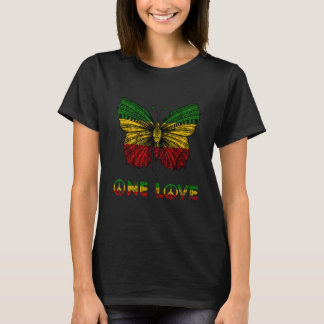 Eine Liebe Rasta Butterfly Reggae Hippie Rasta T-Shirt