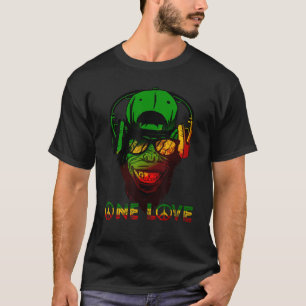 Eine Liebe Rasta Reggae Monkey Hippie Rastafarian T-Shirt