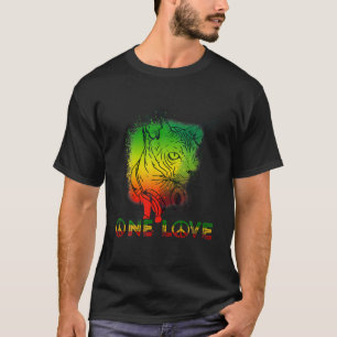 Eine Liebe Rastafari Cat Rasta Reggae Kitten Kopfp T-Shirt