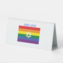 Eine Liebe Regenbogen-Platzkarte Tischaufsteller