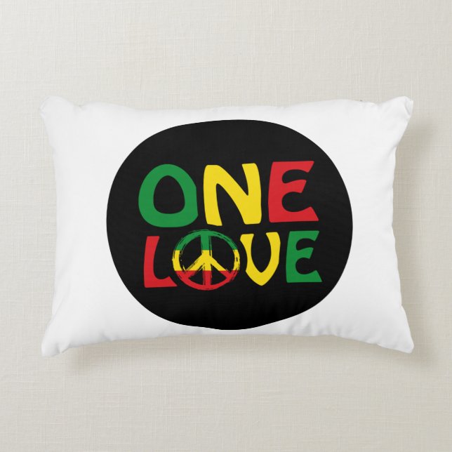 Eine Liebe, Reggae-Design Dekokissen (Vorderseite)